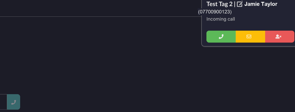 An incoming call in Connect, showing the caller matched to an Alto contact with a link through to their record